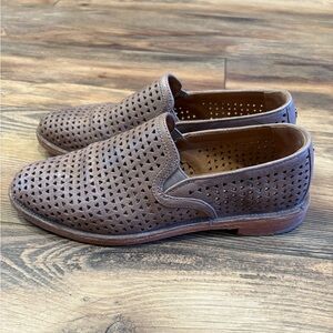 Trask Ali perforated loafer taupe leather women’s size 8
